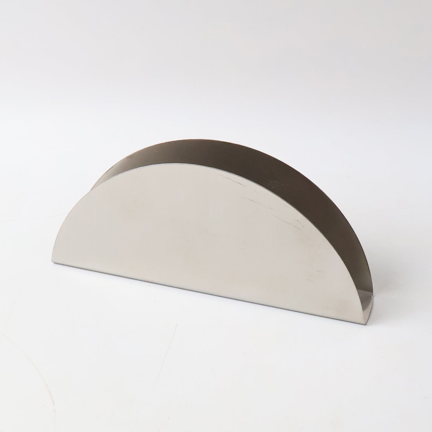 Stainless Steel Half Moon Napkin Holder Stand (1 Pc) - Modern Tabletop Tissue Dispenser