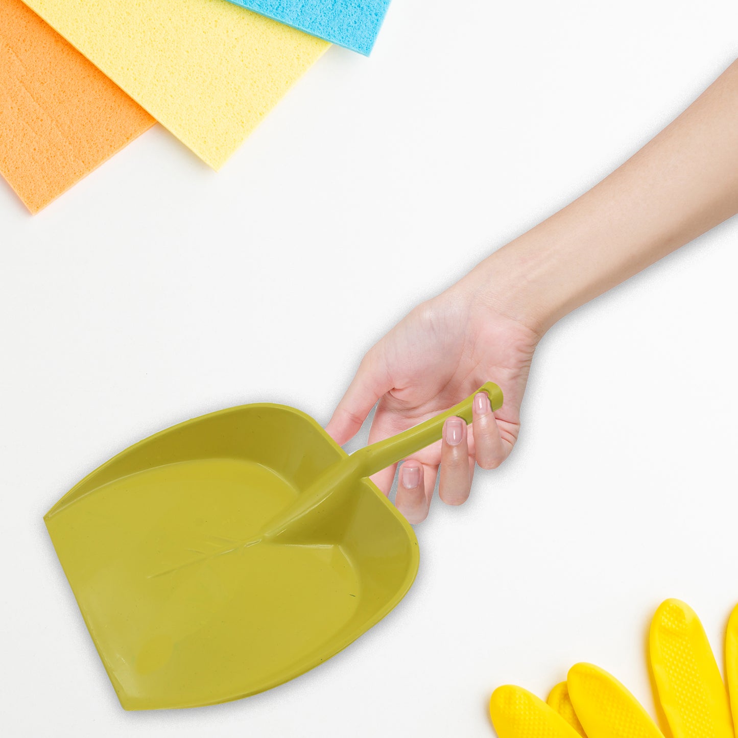 Dustpan With Long Handle Dust Collection Dust Pan Tray For Kitchen Home Office Bathroom Etc (1 Pc  Multicolor ) - Happy Price - Image 3