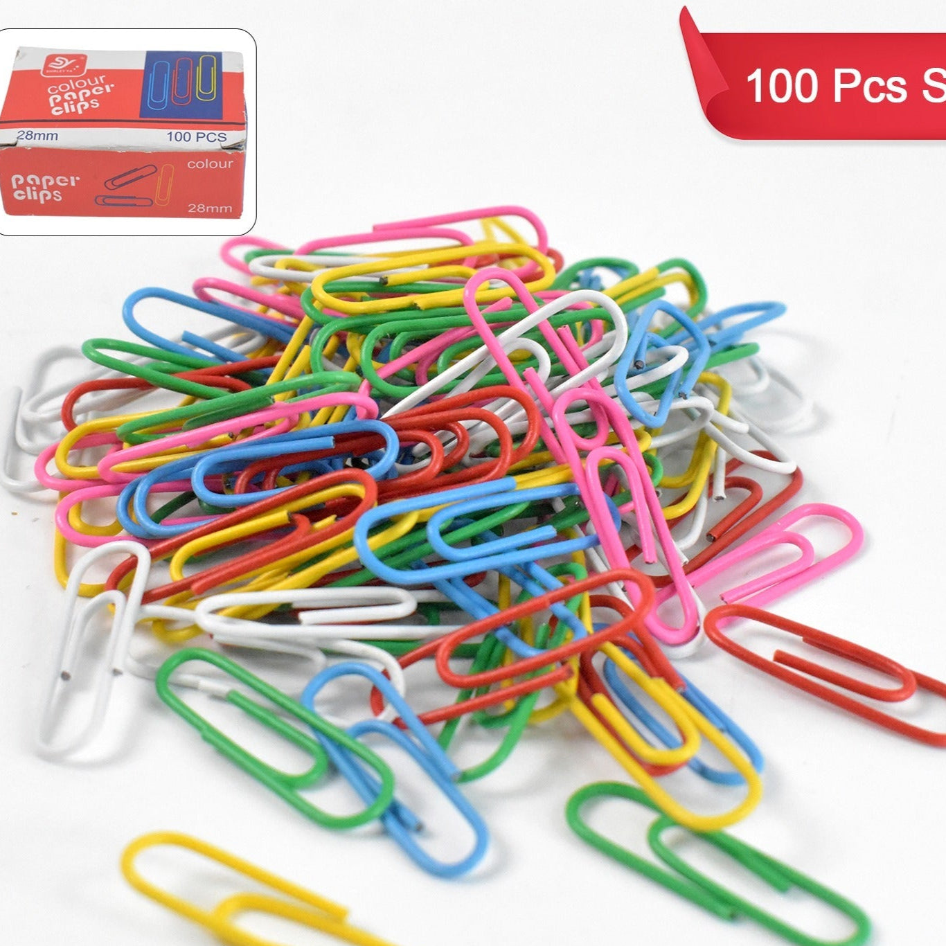 Metal U Shape Paper Pin  Clip 28 Mm (100 Pcs Set) - Happy Price - Image 1