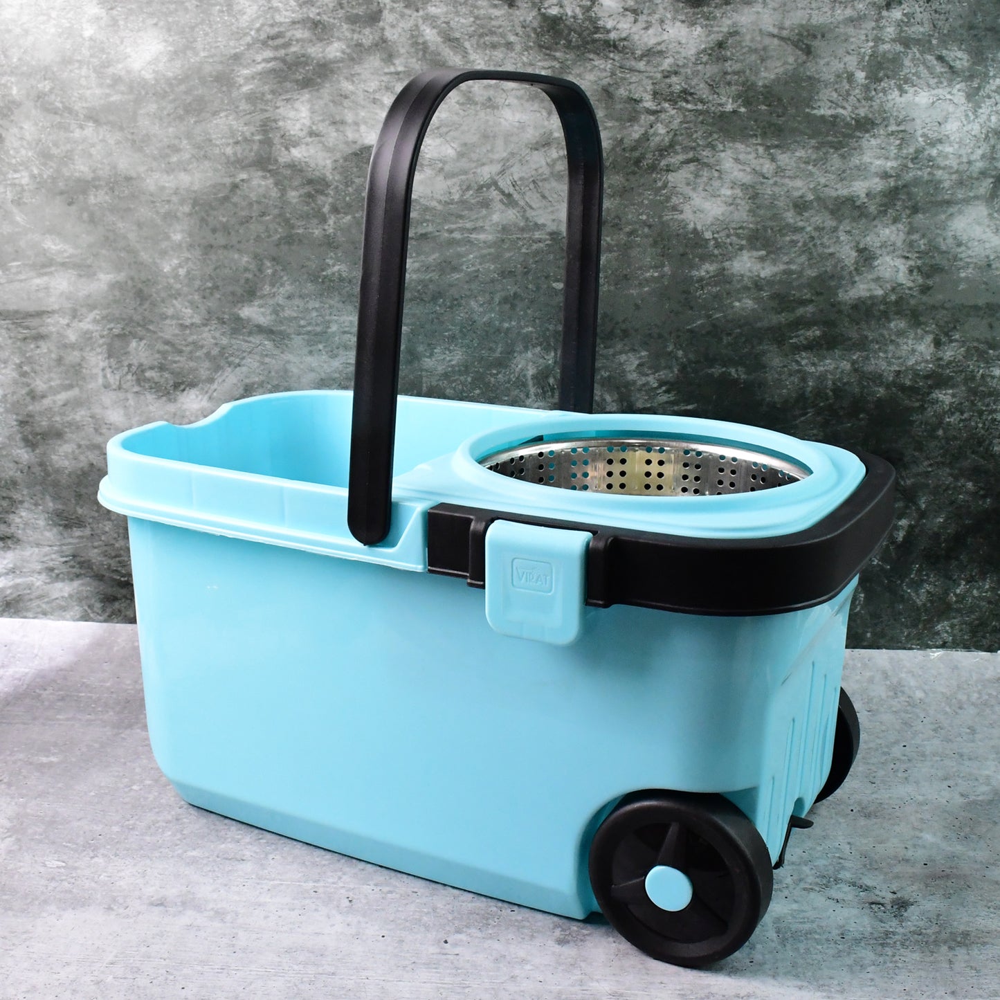 360 Spin Mop Set with Stainless Steel Wringer & Wheels - 2 Extra Refills