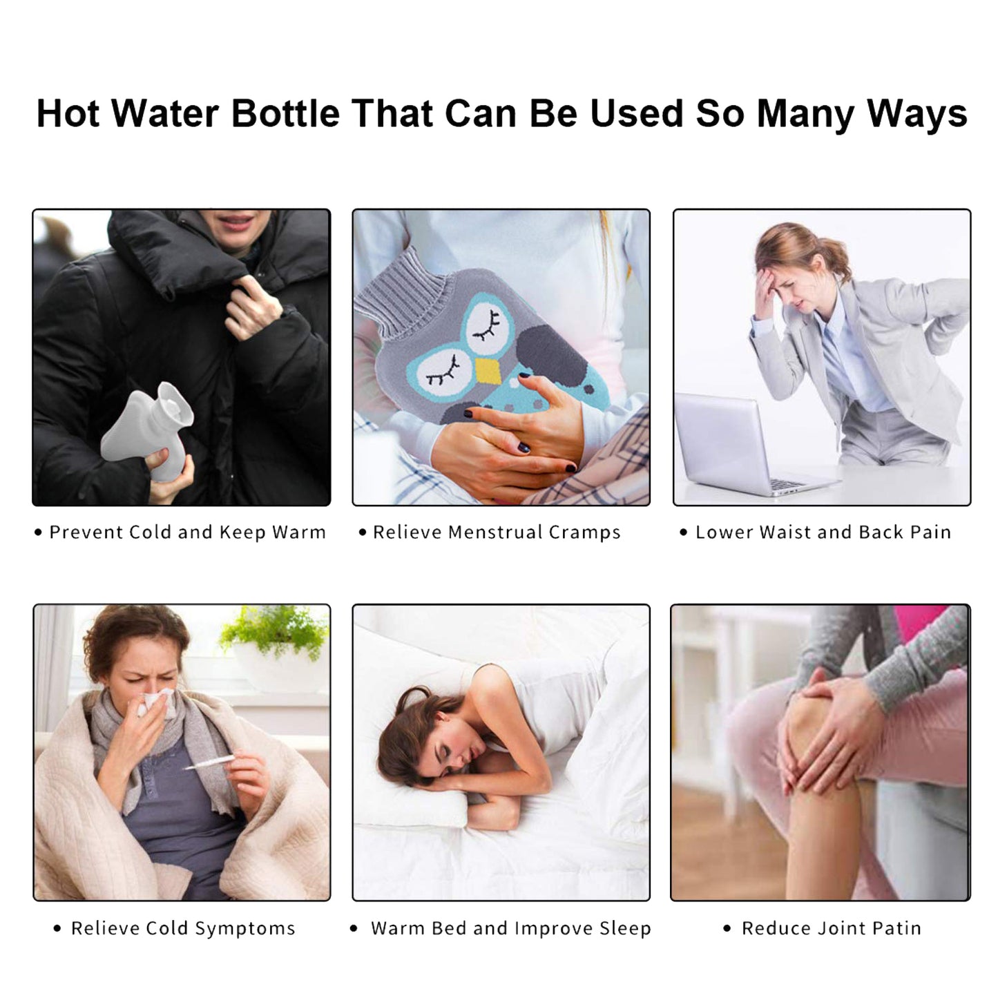 Green Kitty Small Hot Water Bag With Cover For Pain Relief Neck Shoulder Pain And Hand Feet Warmer Menstrual Cramps. - Happy Price - Image 6