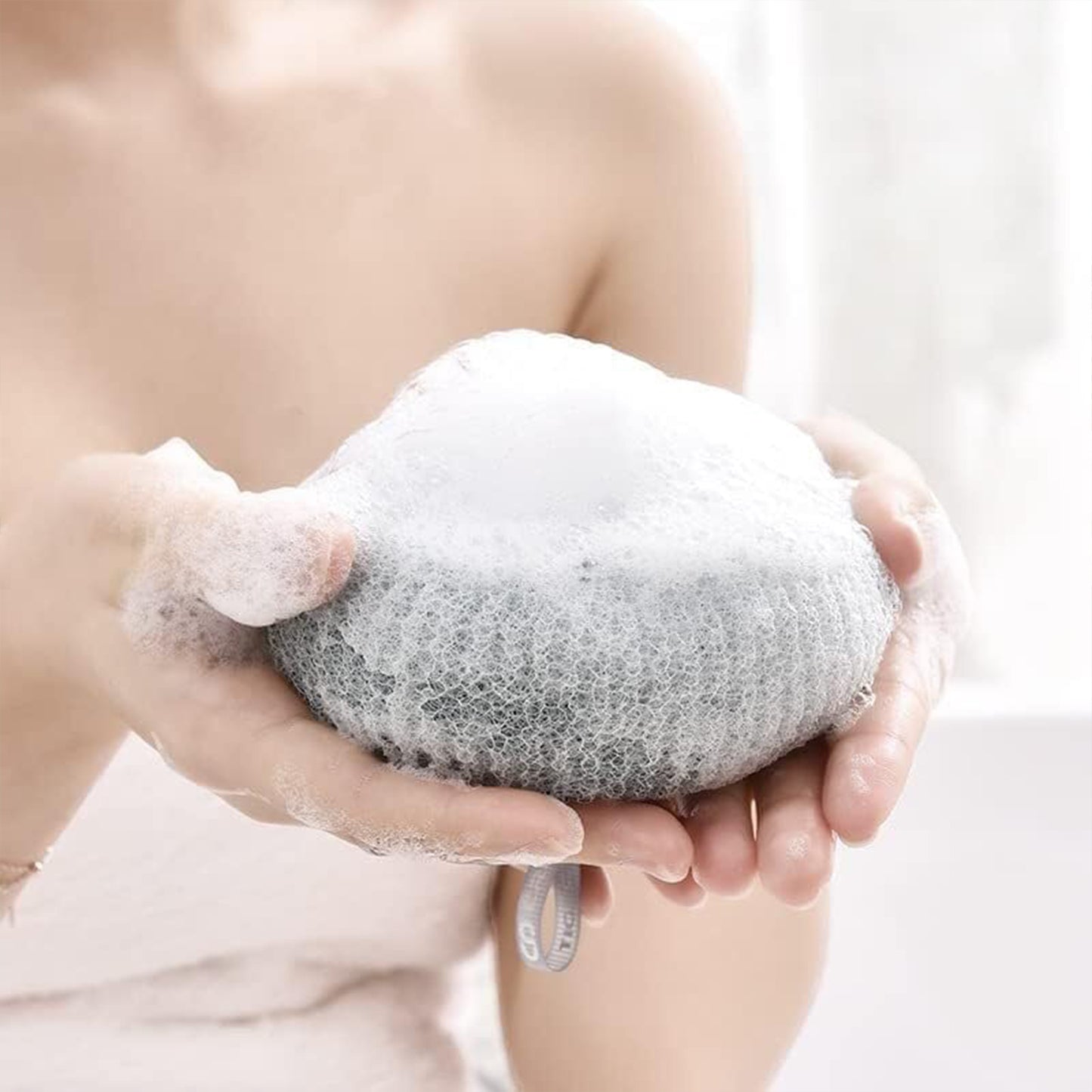 Super Soft Bath Sponge Flower Suction Cup Bath Sponges For Shower Women Men Foam Loofah Sponge Exfoliating Bath Sponge Body Washer Reusable Loofah Massage Bath (1 Pc) - Happy Price - Image 4
