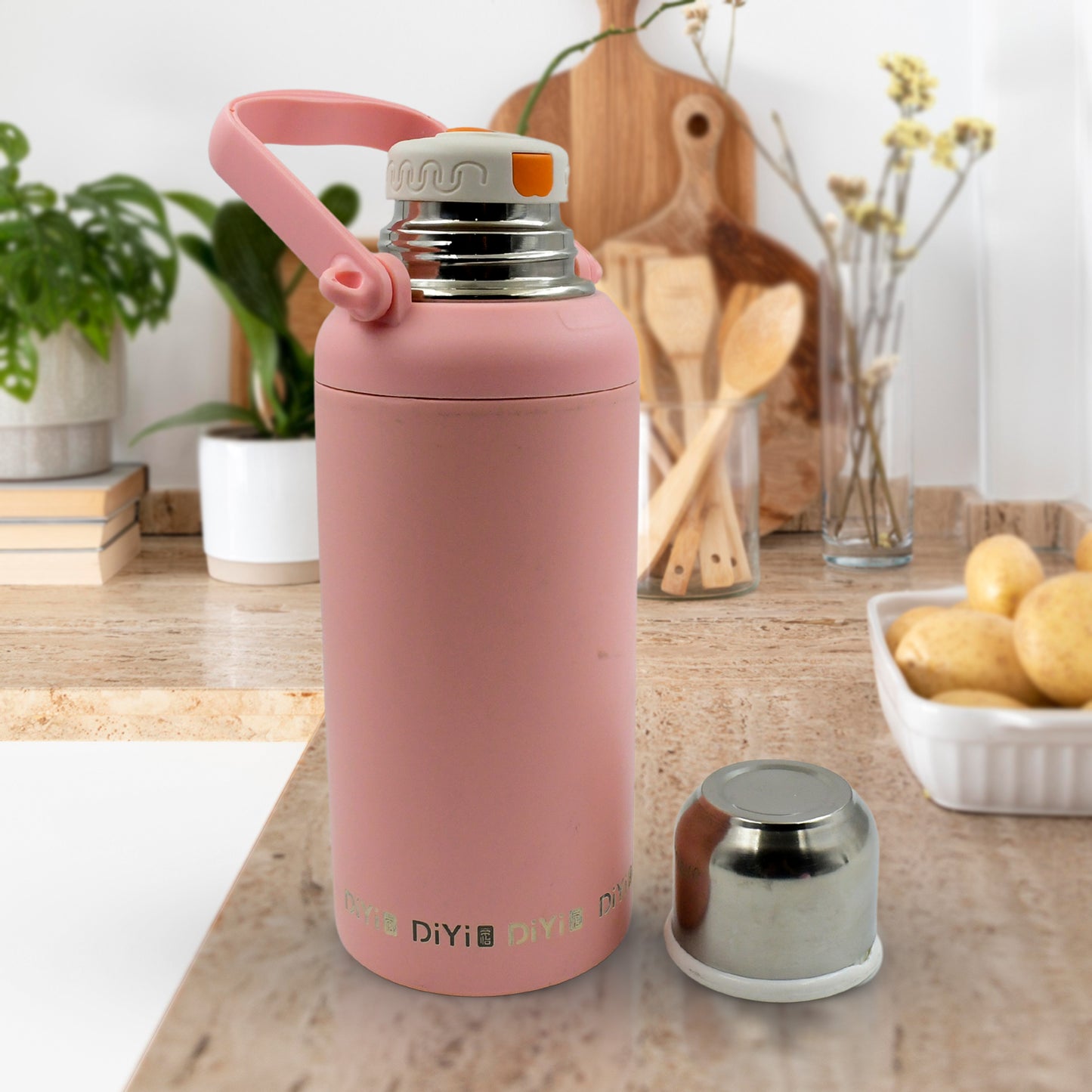 Stainless Steel Tumblers 316 Stainless Steel Vacuum Insulated Cup  Bottle Portable Travel Kettle  Water Bottle With Handle Outdoor Large Capacity Sports Kettle Cups  Bottle (1300 Ml) - Happy Price - Image 4