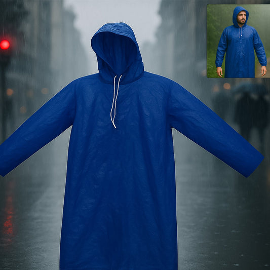 Large Durable Waterproof Hooded Raincoat For Men (1 Pc) - Happy Price - Image 1