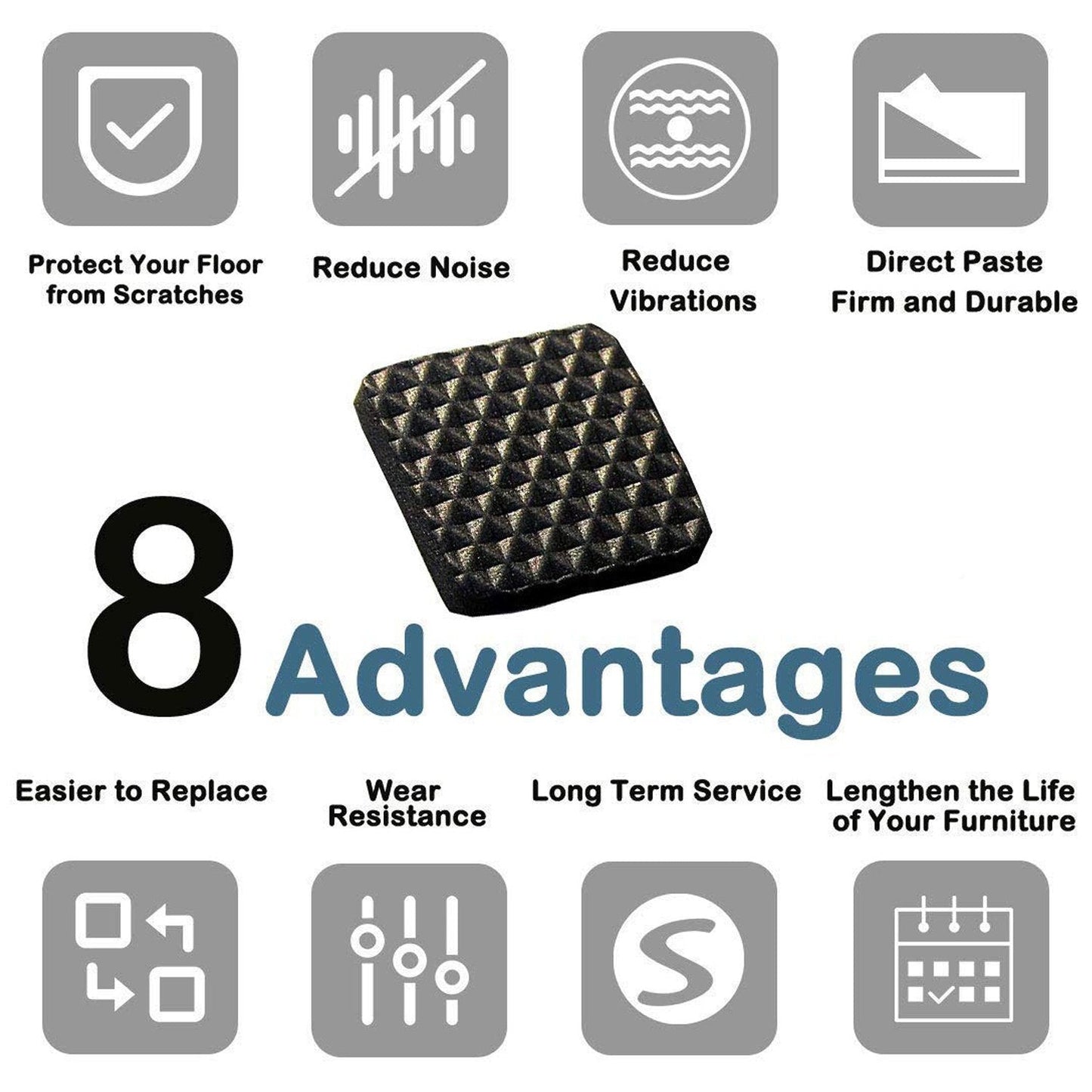 Self Adhesive Furniture Pads - Square (18 Pcs Set) - Happy Price - Image 5