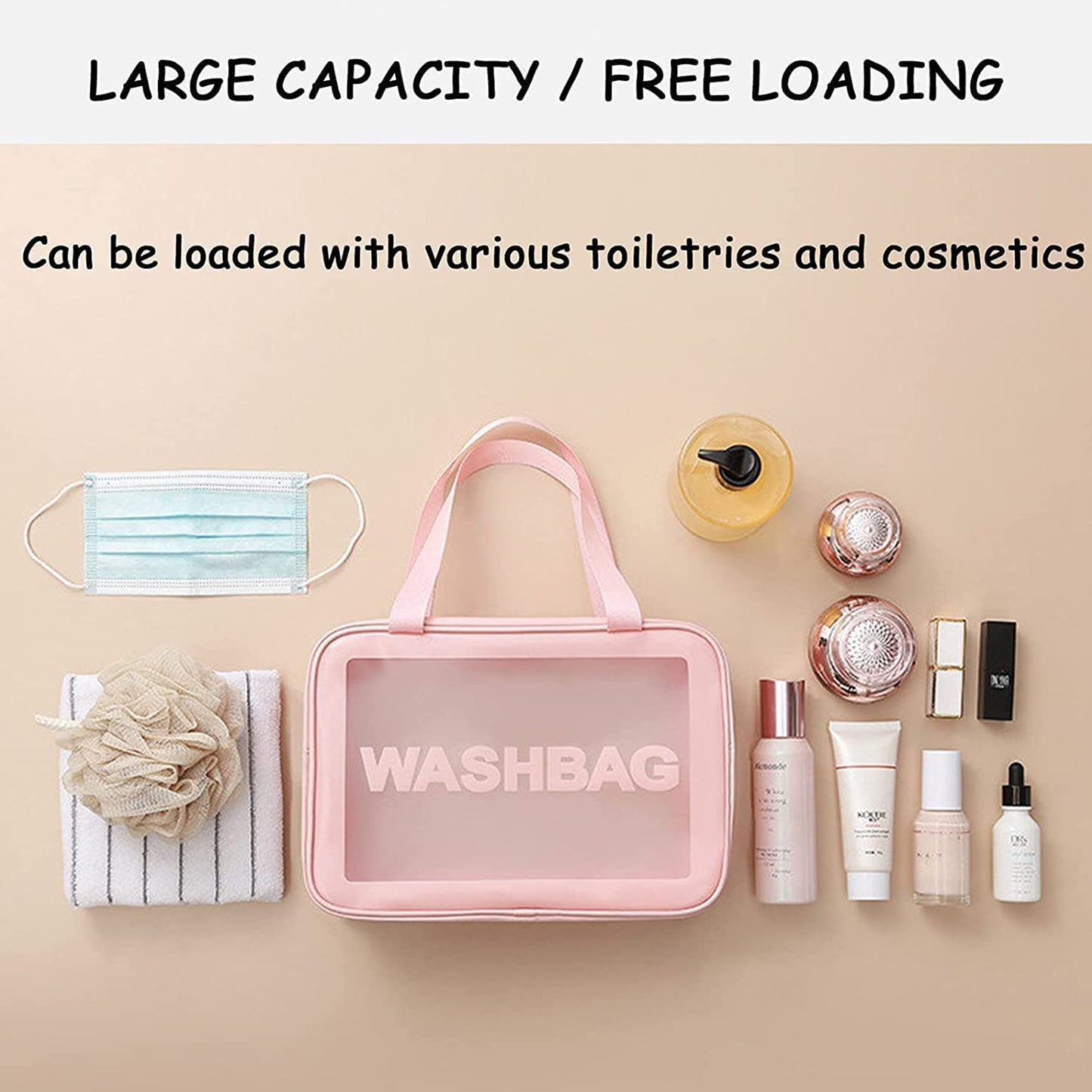 3-Piece Cosmetic Pouch Set for Home & Travel - Small, Medium, Large Wash Bags