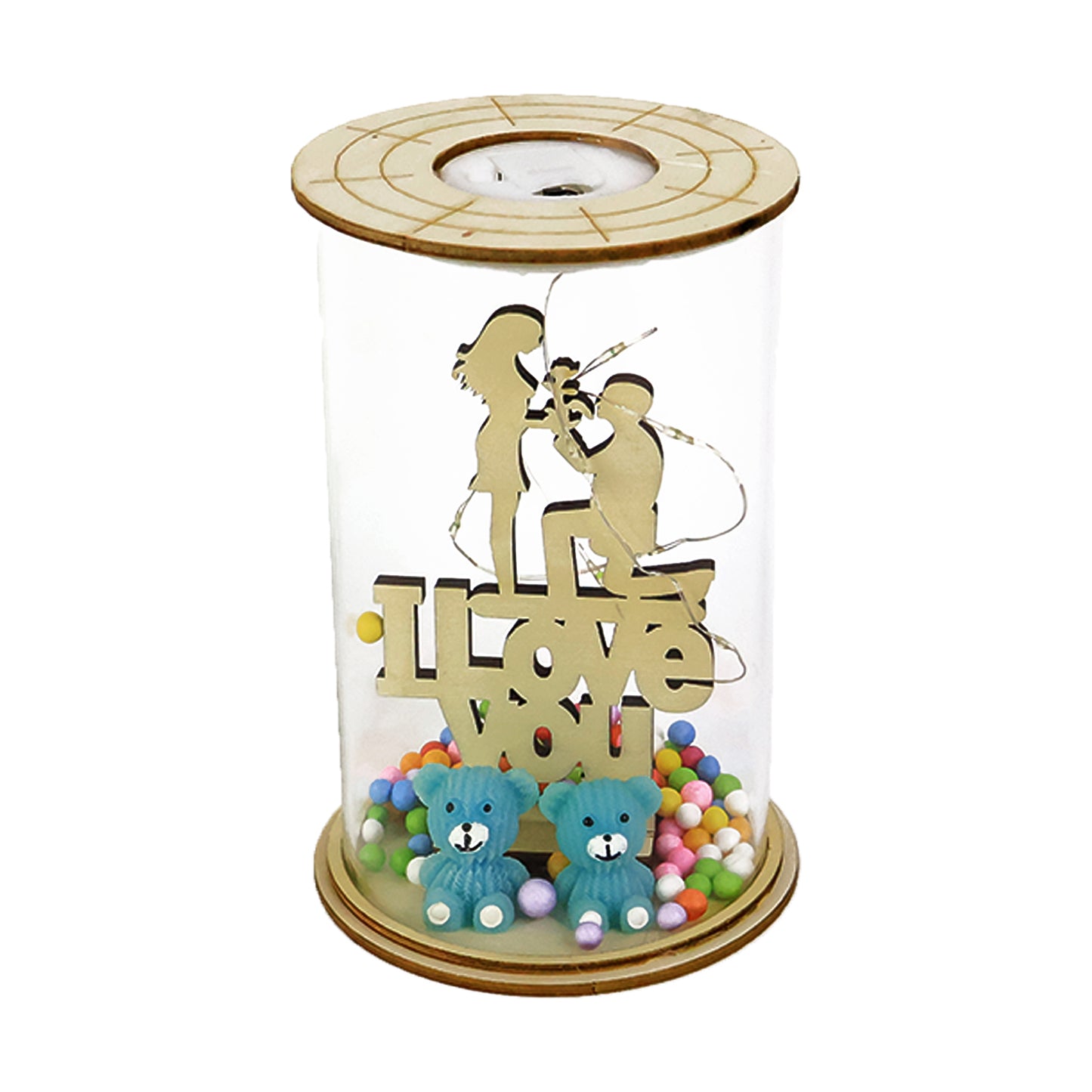 Love You LED Showpiece with Bear & Colorful Lights (1 Pc) - Happy Price - Image 2